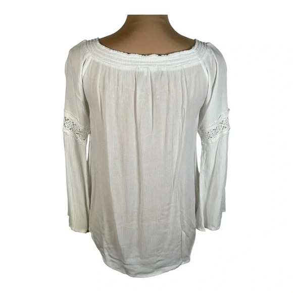 SOCIALITE LONG-SLEEVE BOHO‎ LACE TOP SMALL - Picture 2 of 9